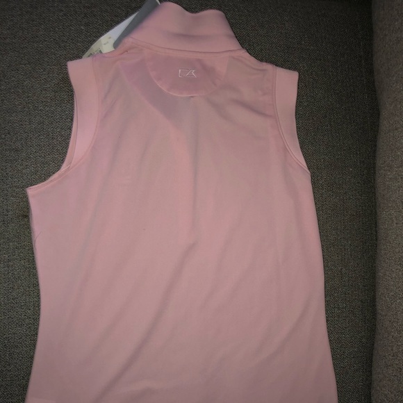 Sleeveless pink cutter and buck drytec golf shirt - Picture 3 of 5